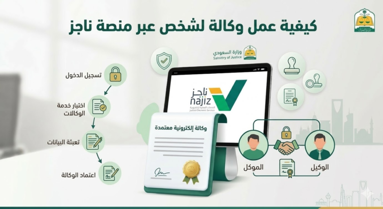 كيفية عمل وكالة لشخص عبر منصة ناجز خطوة بخطوة