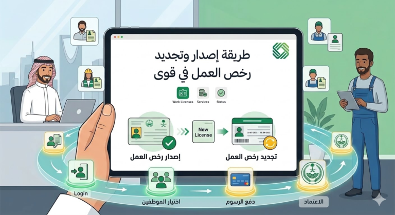 طريقة إصدار وتجديد رخص العمل في قوى لتتمكن من تجديد الإقامات