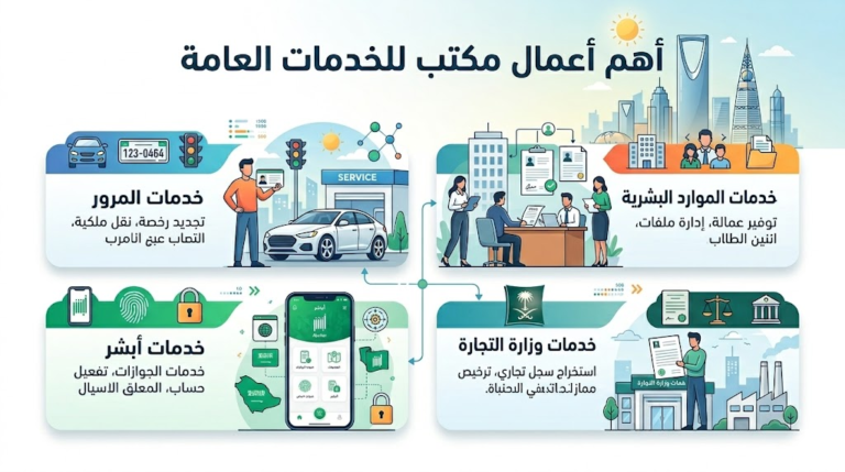 اكتشف تفاصيل أهم أعمال مكتب للخدمات العامة في السعودية